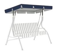 KDTRKH Patio Canopy Swing Cover Replacement Canopy for Swing Seat 2 3 Seater Swing Chair Canopy Cover Anti-UV/Waterproof Hammock Cover Top for Outdoor Garden Patio,Navy,164x114x15cm