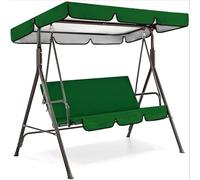 KDTRKH Swing Canopy Replacement Cover and Swing Cushion Cover Waterproof 2 and 3 Seater Swing Top Cover and Chair Cover Garden Outdoor Patio Swing Seat Cover Replacement,Dark Green,249x185x18cm