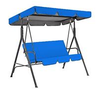 KDTRKH Swing Canopy Replacement Cover and Swing Cushion Cover Waterproof 2 and 3 Seater Swing Top Cover and Chair Cover Garden Outdoor Patio Swing Seat Cover Replacement,Blue,190x132x15cm
