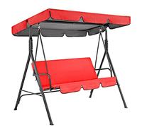 KDTRKH Swing Canopy Replacement Cover and Swing Cushion Cover Waterproof 2 and 3 Seater Swing Top Cover and Chair Cover Garden Outdoor Patio Swing Seat Cover Replacement,Red,164x114x15cm