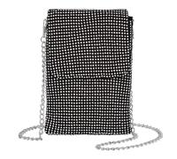 KDUPUP Rhinestone Crossbody Cell Phone Purse Wallet Clutch Crystal Evening Handbags Bling Shoulder Smart Phone Bag, Black, One Size