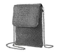 KDUPUP Rhinestone Crossbody Cell Phone Purse Wallet Clutch Crystal Evening Handbags Bling Shoulder Smart Phone Bag, Black, One Size