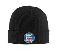 Kdvosbmd Winter Knitted Beanie Hat for Bath Rugby Logo Black Cap Soft Acrylic Wool Blend, Stretchable Warm Unisex Hats