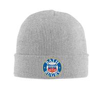 Kdvosbmd Winter Knitted Beanie Hat for Bath Rugby Logo Gray Cap Soft Acrylic Wool Blend, Stretchable Warm Unisex Hats
