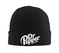 Kdvosbmd Winter Knitted Beanie Hat for Dr Pepper Old Retro Drinking Cola Black Cap Soft Acrylic Wool Blend, Stretchable Warm Unisex Hats