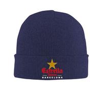 Kdvosbmd Winter Knitted Beanie Hat for Estrella Damm Beer Barcelona Drink Alcoholgood Navy Blue Cap Soft Acrylic Wool Blend, Stretchable Warm Unisex Hats