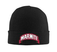 Kdvosbmd Winter Knitted Beanie Hat for Marmite Yeast Extract Food Black Cap Soft Acrylic Wool Blend, Stretchable Warm Unisex Hats