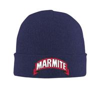 Kdvosbmd Winter Knitted Beanie Hat for Marmite Yeast Extract Food Navy Blue Cap Soft Acrylic Wool Blend, Stretchable Warm Unisex Hats
