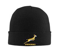 Kdvosbmd Winter Knitted Beanie Hat for South Africa National Rugby Union Black Cap Soft Acrylic Wool Blend, Stretchable Warm Unisex Hats