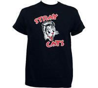 kdw Stray Cats Band Cat Face Logo T-Shirt 3XL Black