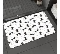 KDWJS Bath Mat,Soft and Comfortable,Super Water Absorption,Non-Slip,Machine Wash,Easier to Dry for Bathroom Floor Rug,Yoga dogs poses and exercises. Dachshund.,16x24 in