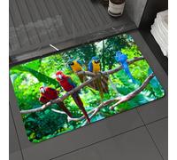KDWJS Bath Mat,Soft and Comfortable,Super Water Absorption,Non-Slip,Machine Wash,Easier to Dry for Bathroom Floor Rug,large tropical American parrots a few macaws in red yellow blue are stan,16x24 in