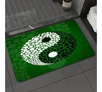 KDWJS Bath Mat,Soft and Comfortable,Super Water Absorption,Non-Slip,Machine Wash,Easier to Dry for Bathroom Floor Rug,Ying Yang, Digital Made Yin Yang Nature Z Shape,16x24 in