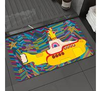 KDWJS Bath Mat,Soft and Comfortable,Super Water Absorption,Non-Slip,Machine Wash,Easier to Dry for Bathroom Floor Rug,Yellow Submarine The Beatles Rock Band Illustration,16x24 in