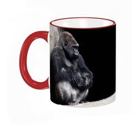 KDWJS Coffee Mug Funny Mug,Coloured Mug Cup Gift Birthday Work Office Christmas Printed Coffee Cup 11Oz Cups 330ml,White,Silver Animal Gorilla Gray in Danger Sad Baby Back Wildlife King Kong