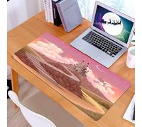 KDWJS Gaming Mouse Pad Mouse Mat - 35.5 x 16 in - XXL mousepad - Table mat large size - improved precision and speed - Fairytale,Princess Castle Cartoon Like Image on The Hill with Sunset Image Art P