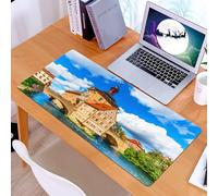 KDWJS Gaming Mouse Pad Mouse Mat - 35.5 x 16 in - XXL mousepad - Table mat large size - improved precision and speed - Scenic summer view of the Old Town architecture with City Hall building in Bambe