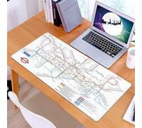 KDWJS Gaming Mouse Pad Mouse Mat - 35.5 x 16 in - XXL mousepad - Table mat large size - improved precision and speed - Metro subway underground transport system vector map. Railway transport line pla