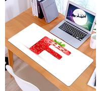 KDWJS Gaming Mouse Pad Mouse Mat - 35.5 x 16 in - XXL mousepad - Table mat large size - improved precision and speed - Letter F,Red Berry and Vibrant Green Leaves Uppercase F Delicious Design Print