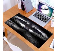KDWJS Gaming Mouse Pad Mouse Mat - 35.5 x 16 in - XXL mousepad - Table mat large size - improved precision and speed - close-up shot of a cute fluffy Bahamian raccoon