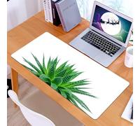 KDWJS Gaming Mouse Pad Mouse Mat - 35.5 x 16 in - XXL mousepad - Table mat large size - improved precision and speed - Plant, aloe vera with bright colors Indigenous species Alternative natural remed