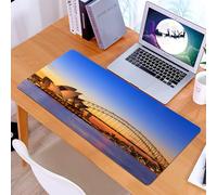 KDWJS Gaming Mouse Pad Mouse Mat - 35.5 x 16 in - XXL mousepad - Table mat large size - improved precision and speed - Sydney Australia Opera House View Dusk time in the evening Sydney, Australia