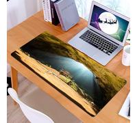 KDWJS Gaming Mouse Pad Mouse Mat - 35.5 x 16 in - XXL mousepad - Table mat large size - improved precision and speed - Natural cave decorations, view from the inside of the cave to the beach and sky