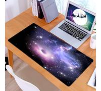 KDWJS Gaming Mouse Pad Mouse Mat - 35.5 x 16 in - XXL mousepad - Table mat large size - improved precision and speed - The mysterious Milky Way, the black hole in the sea of stardust