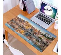 KDWJS Gaming Mouse Pad Mouse Mat - 35.5 x 16 in - XXL mousepad - Table mat large size - improved precision and speed - Porto Portugal old town skyline from across the Douro River.