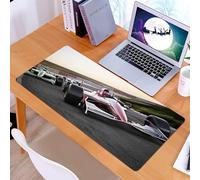 KDWJS Gaming Mouse Pad Mouse Mat - 35.5 x 16 in - XXL mousepad - Table mat large size - improved precision and speed - Red race car close up front view on a track leading the pack with motion Blur. R