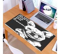 KDWJS Gaming Mouse Pad Mouse Mat - 35.5 x 16 in - XXL mousepad - Table mat large size - improved precision and speed - Vector close up portrait of french bulldog isolated on black square background.