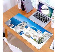 KDWJS Gaming Mouse Pad Mouse Mat - 35.5 x 16 in - XXL mousepad - Table mat large size - improved precision and speed - Beautiful View Of Santorini Place