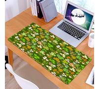 KDWJS Gaming Mouse Pad Mouse Mat - 35.5 x 16 in - XXL mousepad - Table mat large size - improved precision and speed - Clover pattern comes in a variety of colors, such as theme, green, orange and wh