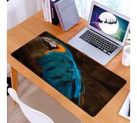 KDWJS Gaming Mouse Pad Mouse Mat - 35.5 x 16 in - XXL mousepad - Table mat large size - improved precision and speed - Parrot, a blue macaw with eye-catching blue feathers, green head and a faint ora