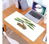 KDWJS Gaming Mouse Pad Mouse Mat - 35.5 x 16 in - XXL mousepad - Table mat large size - improved precision and speed - Zen Garden, watercolor bonsai hand drawn Japanese tree inspired by eastern natur