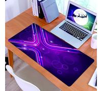KDWJS Gaming Mouse Pad Mouse Mat - 35.5 x 16 in - XXL mousepad - Table mat large size - improved precision and speed - Eggplant, Purple Abstract Parallel Lines in A Violet Environment