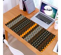 KDWJS Gaming Mouse Pad Mouse Mat - 35.5 x 16 in - XXL mousepad - Table mat large size - improved precision and speed - The Harmonious Blend of Zigzag, Circular and Diamond - shaped Elements on a Dark