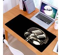 KDWJS Gaming Mouse Pad Mouse Mat - 35.5 x 16 in - XXL mousepad - Table mat large size - improved precision and speed - Music Musical Instrument Microphone Close-up Image,