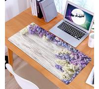 KDWJS Gaming Mouse Pad Mouse Mat - 35.5 x 16 in - XXL mousepad - Table mat large size - improved precision and speed - Rustic house, bouquet of lilac flowers on wooden table spring nature romance mas