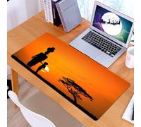 KDWJS Gaming Mouse Pad Mouse Mat - 35.5 x 16 in - XXL mousepad - Table mat large size - improved precision and speed - African, child and mother at sunset walking in savanna Desert Dawn Kenya Natur(1