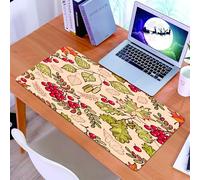 KDWJS Gaming Mouse Pad Mouse Mat - 35.5 x 16 in - XXL mousepad - Table mat large size - improved precision and speed - Mountain ash, mixed autumn motif pattern with maple-birch trees1