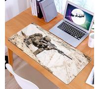KDWJS Gaming Mouse Pad Mouse Mat - 35.5 x 16 in - XXL mousepad - Table mat large size - improved precision and speed - Army Decor, United States Ranger on the mountain targeting with gun camouflage w
