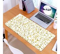 KDWJS Gaming Mouse Pad Mouse Mat - 35.5 x 16 in - XXL mousepad - Table mat large size - improved precision and speed - Polka Dots, Illustration of Golden Polka Dots Vintage Style Art Deco Pattern