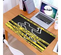 KDWJS Gaming Mouse Pad Mouse Mat - 35.5 x 16 in - XXL mousepad - Table mat large size - improved precision and speed - Murder scene, chalk outline of the victims and yellow gangs