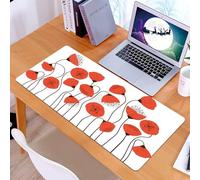 KDWJS Gaming Mouse Pad Mouse Mat - 35.5 x 16 in - XXL mousepad - Table mat large size - improved precision and speed - Poppy Set, Poppy Flowers Art Deco Flowers Garden Style
