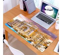 KDWJS Gaming Mouse Pad Mouse Mat - 35.5 x 16 in - XXL mousepad - Table mat large size - improved precision and speed - Majestic baroque，The eternal beauty of the Trevi Fountain，The charming Trevi Fou