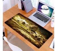 KDWJS Gaming Mouse Pad Mouse Mat - 35.5 x 16 in - XXL mousepad - Table mat large size - improved precision and speed - Medieval, old Scottish castle in European medieval culture heritage town in vint
