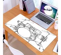 KDWJS Gaming Mouse Pad Mouse Mat - 35.5 x 16 in - XXL mousepad - Table mat large size - improved precision and speed - Scalable Music Drum Kit Rock Jazz Roll Cymbal Drawing Design