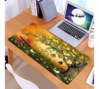 KDWJS Gaming Mouse Pad Mouse Mat - 35.5 x 16 in - XXL mousepad - Table mat large size - improved precision and speed - Fantasy decor, wonderland forest with fairies butterflies elf