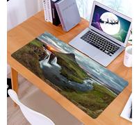 KDWJS Gaming Mouse Pad Mouse Mat - 35.5 x 16 in - XXL mousepad - Table mat large size - improved precision and speed - Beautiful sunsets on the waterfall, breathtaking scenery, waterfalls, lush green